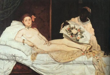 150の主題の芸術作品 Painting - オリンピア・ヌード 印象派 エドゥアール・マネ